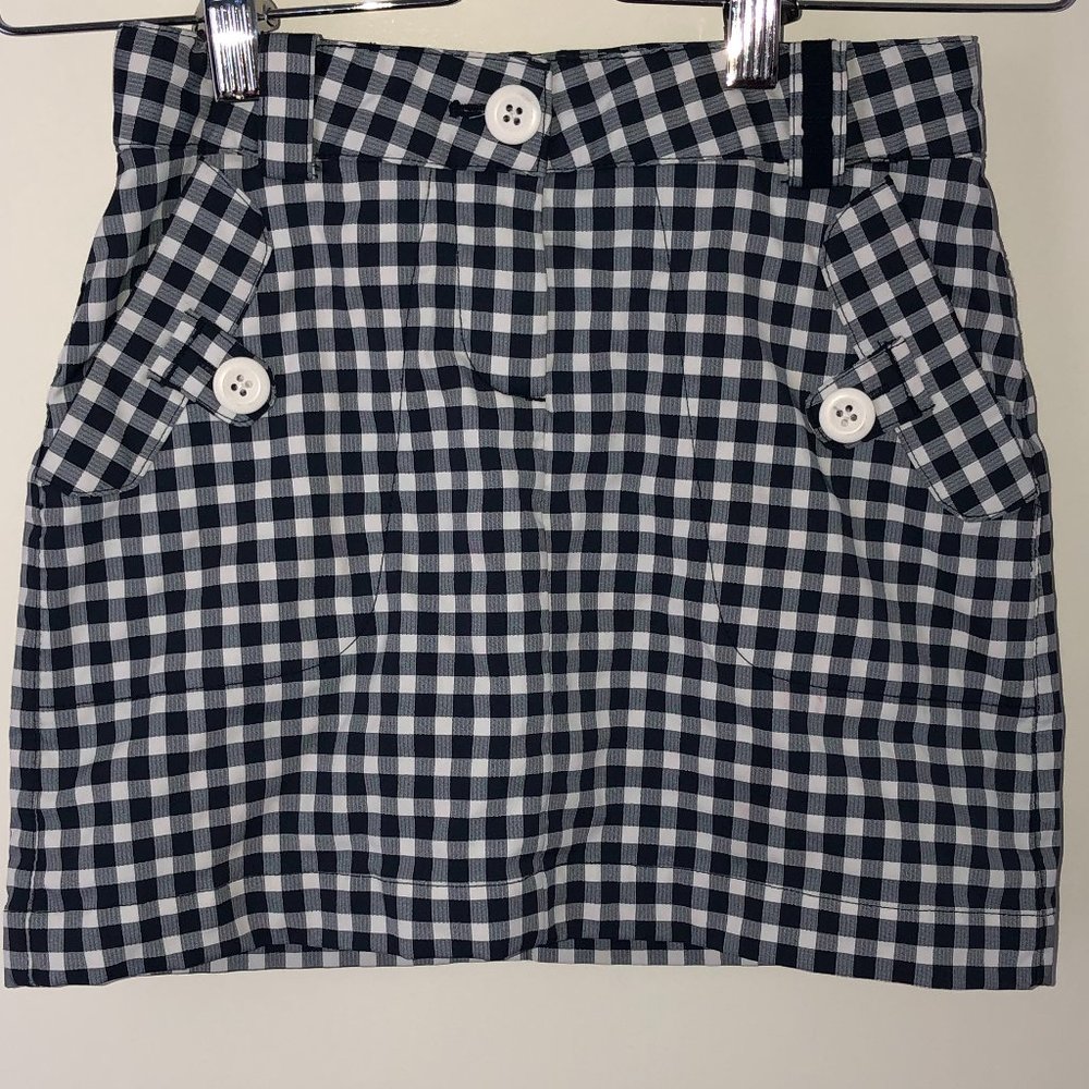 Girl's Nike Golf Skort - Gingham Small S blue and white check